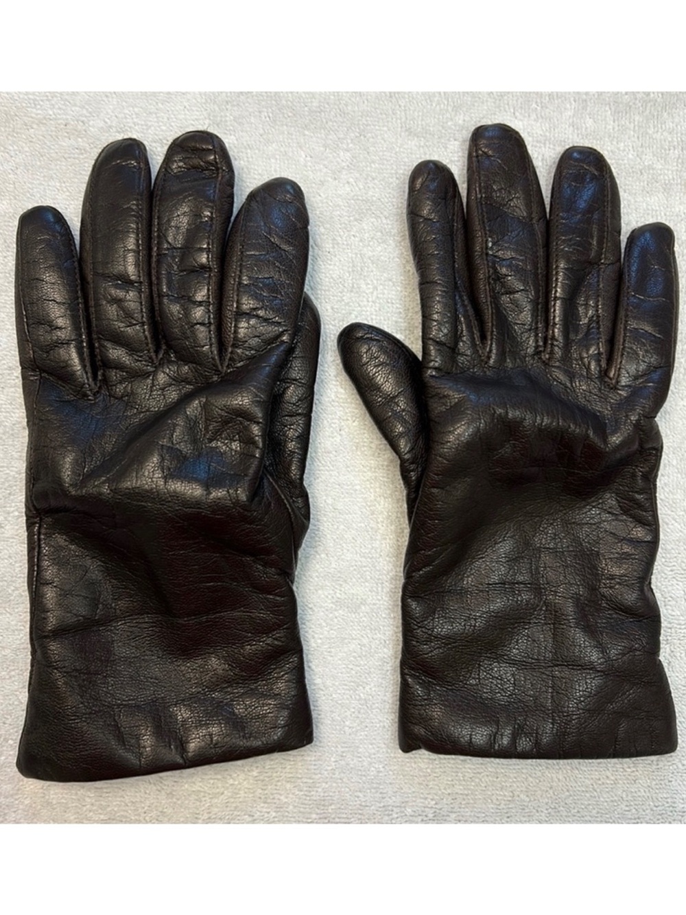 Vintage Fownes Women’s Brown Genuine Leather Gloves WPL 9522 Size M